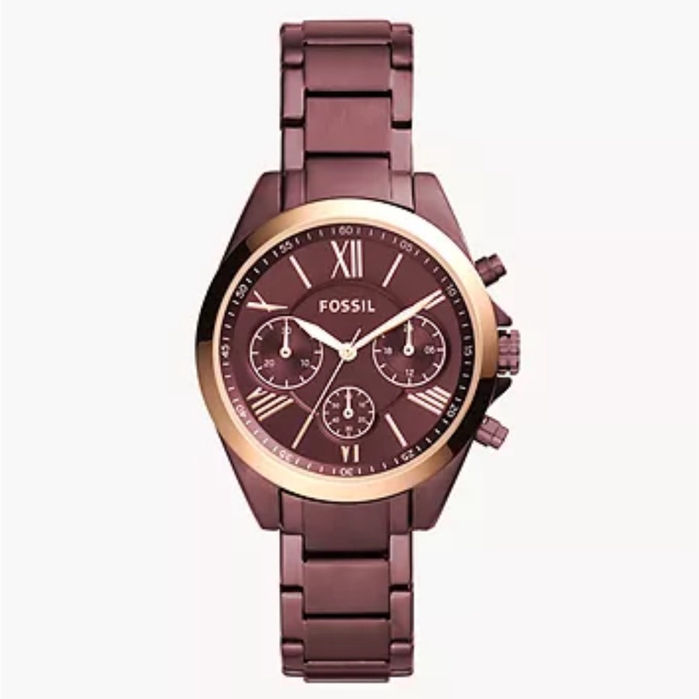 Fossil Modern Courier Midsize Chronograph Wine Stainless Steel Watch